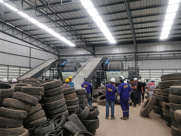 輪胎破碎裂解處理生產(chǎn)線，舊輪胎破碎處理生產(chǎn)線項(xiàng)目案例